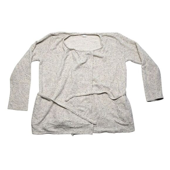 Pure Jill  Women's Cardigan Sweater Medium Gray  Open Front Knit Pockets Comfy - Picture 2 of 9